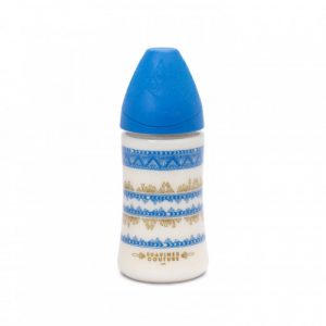 زجاجة رضاعة سيليكون فاخرة 270 مل من سوافينكس- أزرق داكن – Suavinex – Premium Silicone Feeding Bottle 270ml – Dark Blue