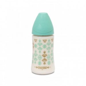 زجاجة رضاعة سيليكون فاخرة 270 مل من سوافينكس- أخضر – Suavinex – Premium Silicone Feeding Bottle 270ml – Green