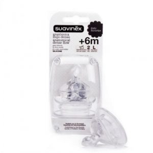 حلمتان من من سوافينيكس من السيليكون ذو التدفق الثقيل +6 شهور – Suavinex Two Nipples of Heavy Flow Silicone +6 months