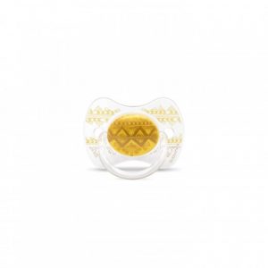 لهاية بريميوم كوتور حلمة فسيولوجية من سوافينكس – أصفر +18 – Suavinex Pacifier Premium Couture Physiological Teat – Yellow +18