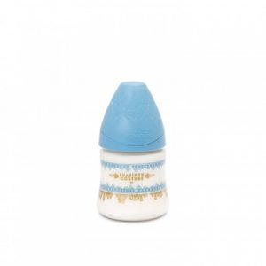 زجاجة رضاعة سيليكون فاخرة من سوافينكس 150 مل – أزرق فاتح – Suavinex – Premium Silicone Feeding Bottle 150ml – Light Blue