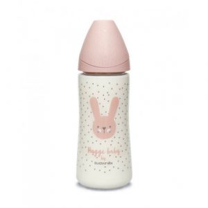 زجاجة أرنب بريميوم سوافينكس هايج – زهري 360 مل – Suavinex Hygge Premium Rabbit Bottle – Pink 360ml