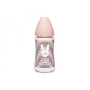 زجاجة سوافينكس Hygge Rabbit Mint Line 270 مل – وردي – Suavinex Bottle Hygge Rabbit Mint Line 270ml – Pink