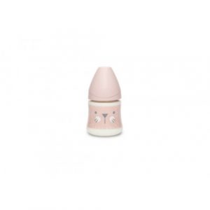 زجاجة سوافينكس بريميوم هريرة 150 مل ، زهري – Suavinex Premium bottle Mint kitten 150 ml, Pink