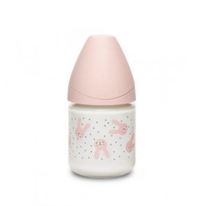 زجاجة زجاجية من سوافينكس مع هايج 120 مل ، رمادي – Suavinex Glass Bottle With Hygge 120ml, Grey