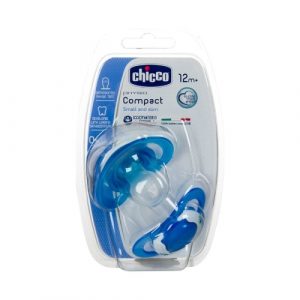 لهاية سيليكون بلون أزرق للأطفال ( +12 شهر ) من تشيكو – Chicco Physio Compact Blue (12M+) Silicone 2 Pieces