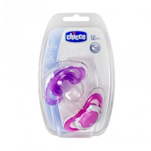 لهاية سيليكون بلون وردي للأطفال ( +12 شهر ) من تشيكو – قطعتين – Chicco Physio Compact Pink (12M+) Silicone 2 Pieces
