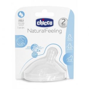 حلمة قريبة الى الرضاعة الطبيعية ذات تدفق متوسط(+2 شهر ) من تشيكو – Chicco Natural Feeling Teat (2M+) Medium Flow 1 Piece
