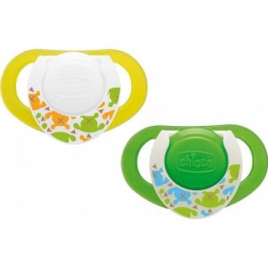 لهاية سيليكون طبيعية 4 + 2 قطعة متوهجة من شيكو – Chicco – Physioring Soother Silicone 4M+ 2 Pcs Glowing