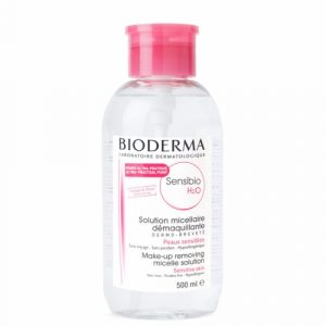 سائل لإزالة المكياج من الوجه والعينين من بيودرما 500 مل – Bioderma Sensibio H2O Soothing Micellar Cleansing Water Pump, 500 ml