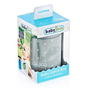 صندوق غذاء من بيبي جيم 320 مل, رمادي – Babyjem Lunch Box 320 ml, Grey