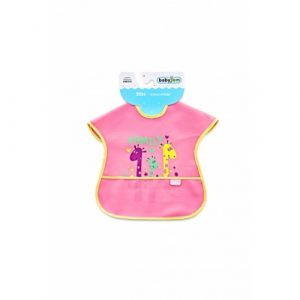 مريلة أطفال للطعام من بيبي جيم, زهري – Babyjem Lined Food Apron, Pink