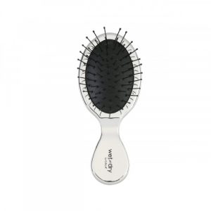 فرشاة صغيرة للشعر الجاف والرطب أبيض من كالا – Cala Mini Wet and Dry Chrome Hair Brush