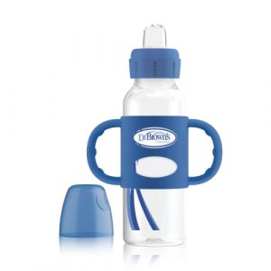 زجاجة مياه بمقبض مزدوج مع فوهة سيليكون بلون ازرق- 250 مل من دكتور براونز – Dr. Brown’s Twin Handle Sipper Bottle with Silicone Spout Blue – 250 ml
