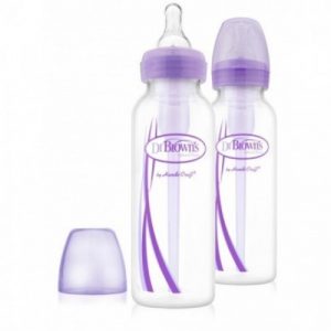 رضّاعة دكتور براون بخيارات العنق القياسية سعة 250 مل – أرجوانية ، عبوتان – Dr. Brown’s Standard-neck Options Baby Bottle – Purple, 2-Pack,250 Ml