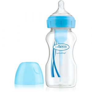 رضّاعة ذات عنق عريض بخيارات متعددة من دكتور براونز، 270 مل – أزرق – Dr. Brown’s™ Options+, Wide-Neck Baby Bottle, 270 ml, Blue