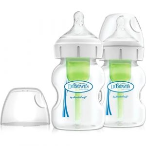 رضّاعة ذات عنق عريض بخيارات متعددة من دكتور براونز، 150 مل, بكج يشمل رضاعتين – Dr. Brown’s™ Options+, Wide-Neck Baby Bottle, 150 Ml,2 Bottles