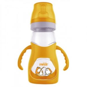 رضاعة بلاستيك من فارلين اللون البرتقالي 250مل – Farlin Feeding Bottle Plastic for Baby, 250ml- Orange