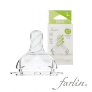 حلمة للرضاعة واسعة العنق بتدفق سريع من فارلين, عدد 2 – Farlin Wide Round Hole Nipple, 2 Pcs – Large Flow