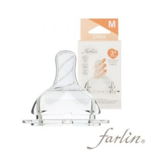 حلمة للرضاعة واسعة العنق بتدفق متوسط من فارلين, عدد 2 – Farlin Super Soft Round Hole Nipple, 2 Pcs, Medium Flow