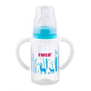 زجاجة إرضاع ذات عنق قياسي من فارلن 140 مل, أزرق – Farlin Standard Neck Feeder with Handle, 140ml, Blue