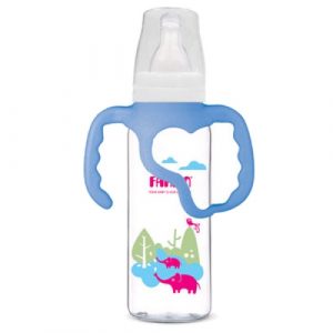 رضاعة مع مقبض اللون الأزرق الفاتح من فارلين 250مل – Farlin Feeding Bottle with Handle- 250ml