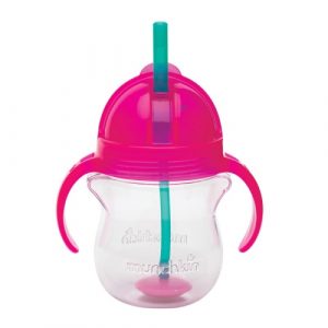 كوب ثقيل الوزن للشرب – 207 مل (زهري) من مانشكين – Munchkin Click Lock Weighted Flexi-Straw Cup – 207 ml (Pink)