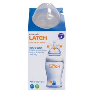 زجاجة رضاعة من منشكن لاتش , 8 أوقية / 240 مل – Munchkin Latch 8oz/240ml Bottle