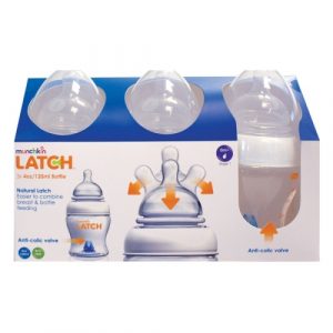 زجاجة رضاعة من منشكن لاتش , 4 أوقية / 120 مل – 3 عبوات – Munchkin Latch 4oz/120ml Bottle – 3 Pack