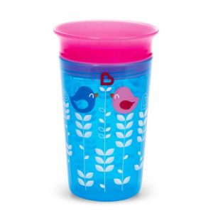 كوب للشرب ذو 360 درجة  – 266 مل, اللون الأزرق والزهري من مانشكن – Munchkin Miracle 360° Deco Sippy Cup – 266 ml (Blue Bird)