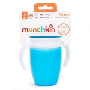كوب ميراكل ذو 360 درجة من مانشكين- 7 اونصة ، أزرق – Munchkin Miracle 360 Cup- 7oz, Blue