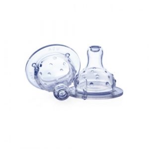 نوبي حلمة رقبة عريضة مضادة للتنقيط ، شفافة – Nuby Wide Neck Anti-drip Teat, Transparent