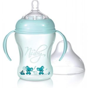 رضّاعة طبيعية من نوبي ناتشورال تاتش سوفتفليكس ، 240 مل ، أخضر – Nuby Natural Touch Softflex Natural Bottle, 240 ml, Green