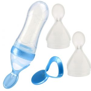 نوبي مغذي ضغط مع ملعقة بطيئة وسريعة 90 مل – أزرق – Nuby Squeeze Feeder With Slow and Fast Spoon 90ml – Blue