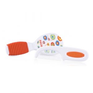 مشط وفرشاة من نوبي 3 شهور + – أحمر – Nuby Comb & Brush 3m+ – Red