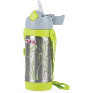 مطرة ستانلس ستيل مع مصاصة 360 مل من نوبي – Nuby Thermal Stainless Steel Cup with Straw 360 ml