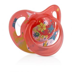نوبي لهاية سيليكون كلاسيك – لتقويم الاسنان (6-18 شهر) – زهري – Nuby Classic Silicone Pacifier- orthodontic (6-18m) – Red