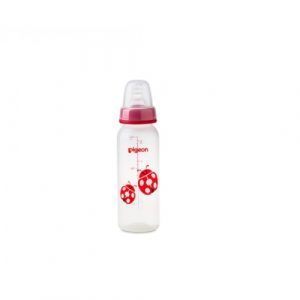 رضّاعة بيجون مزخرفة (رقبة رفيعة) 240 مل, 1 قطعة, أحمر – Pigeon Decorated Bottle – (Slim Neck) 240ml 1PC – Red