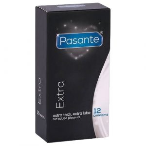 الواقي الأكثر سُمكاً من باسنتي – Pasante Extra Safe Condoms 12’s