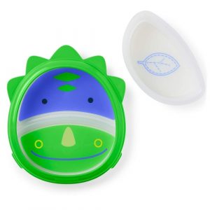مجموعة أطباق ووعاء للأطفال خدمة ذكية من سكيب هوب, ديناصور – Skip Hop Zoo Smart Serve Plate & Powl, Dino