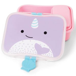 طقم حافظة الطعام للاطفال مع اشكال حديقة الحيوان من سكيب هوب, نارول – Skip Hop Zoo Lunch Kit – Narwhal