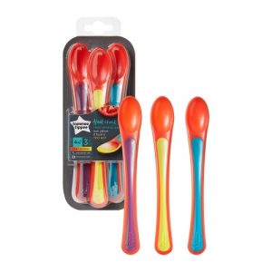 ملاعق استشعار الحرارة من  تومي تيبي ، +4 أشهر ، عبوة من 3 ملاعق – Tommee Tippee Heat Sensing Spoons, +4 Months, Pack of 3