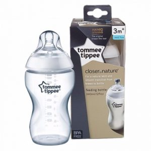 رضاعة حليب أقرب لرضاعة طبيعية من تومي تيبي ، 340 مل ، +3 شهور – Tommee Tippee Closer to Nature 340 ml Bottle, +3 months