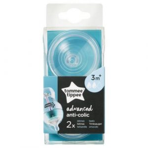 حلمة مجموعة من 2 حلمة متوسطة التدفق 3m + من تومي تيبي أدفانسد مضاد للمغص – Tommee Tippee Advanced Anti-Colic teat set of 2 teats medium flow 3m +