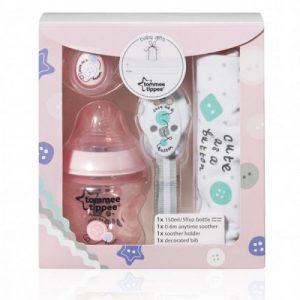 طقم هدايا لتغذية رضيع من تومي تيبي، زهري – Tommee Tippee Baby Feeding Gift Set, Pink