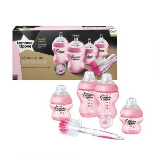 طقم رضاعات لحديثي الولادة من تومي تيبي – وردي – Tommee Tippee Newborn Starter Set – Pink