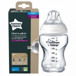 زجاجة كلوزر تو نيتشر من تومي تيبي سعة 250 مل – Tommee Tippee Closer to Nature 250 ml Glass Bottle