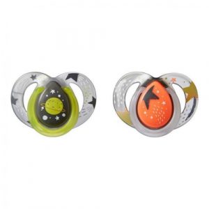 لهايات ليلية من  تومي تيبي من 6 إلى 18 شهرًا (قطعتان), رمادي – Tommee Tippee Night Soothers 6-18 month, (2 Piece), Grey