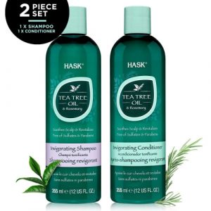 شامبو وبلسم الشعر، شجرة الشاي، من هاسك – Hask Tea Tree Oil and Rosemary Shampoo + Conditioner