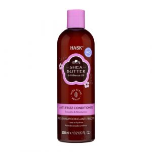 بلسم منعم للشعر بزبدة الشيا وزيت الكركديه من هاسك – Shea Butter and Hibiscus Oil Anti-frizz, Conditioner Hask 355ml